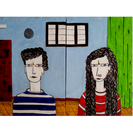 Miss Understanding – Mixed Media (Acrylic + Charcoal) by Artist B. Manikanta