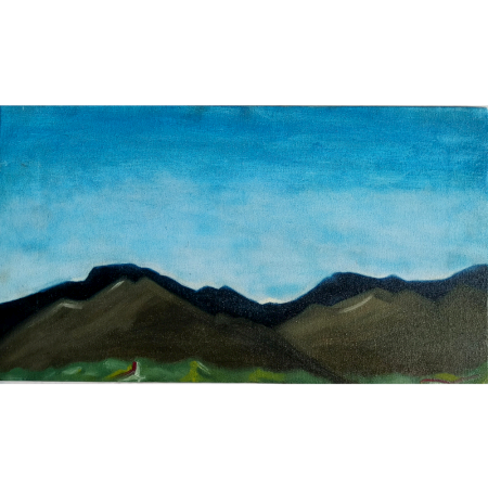 Romantic Landscape – Whispers Beyond the Ridge | Oil on Canvas by Artist B. Manikanta