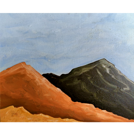 Romantic Landscape – Desert Slopes | Oil on Canvas by Artist B. Manikanta