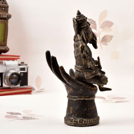 Handmade Tribal Brass Lord Ganesha Statue from Central India
