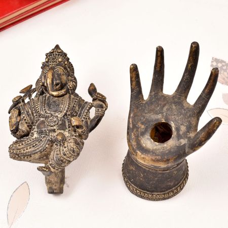 Handmade Tribal Brass Lord Ganesha Statue from Central India