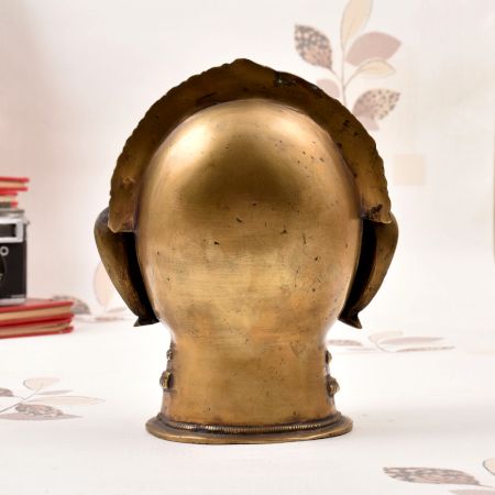 Vintage Finish Brass Gauri Head Statue for Prayer Room