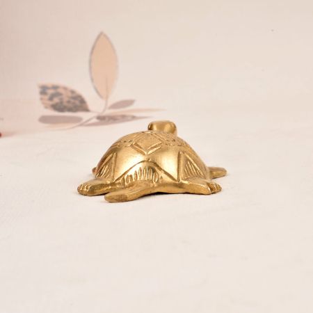 Handmade Vintage Finish Brass Turtle Yantra for Prayer Room