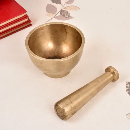 Vintage Decorative Brass Pestle and Mortar for Vintage Decor