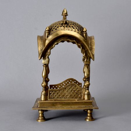 Handmade Northern India Brass Temple in Vintage Finish