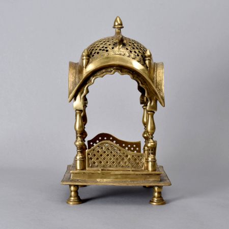 Handmade Northern India Brass Temple in Vintage Finish