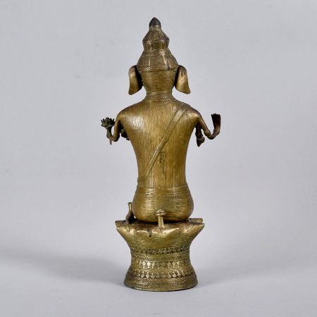 Handmade Tribal Lord Ganesha Brass Statue for Prayer Room