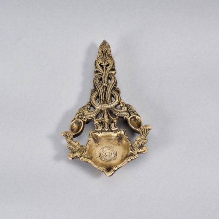 Handmade Indian Vintage Brass Aarti Lamp for Prayer Room