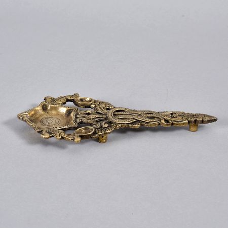 Handmade Indian Vintage Brass Aarti Lamp for Prayer Room