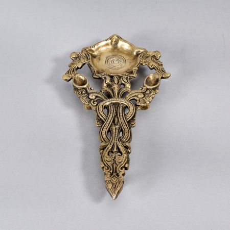 Handmade Indian Vintage Brass Aarti Lamp for Prayer Room
