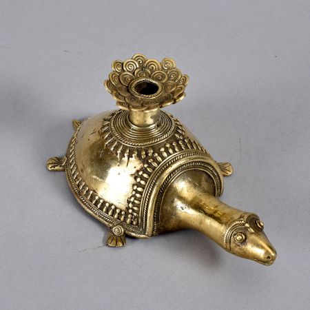 Tribal Handcrafted Brass Turtle Candle Holder for Decoration