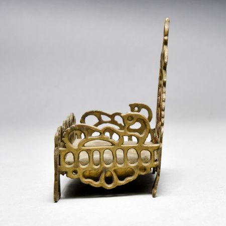 Vintage Jali Work Brass Lord Krishna Bed for Home Decor