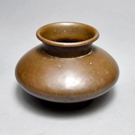 Handcrafted Vintage Brass Holy Water Pot from Himachal for Decor