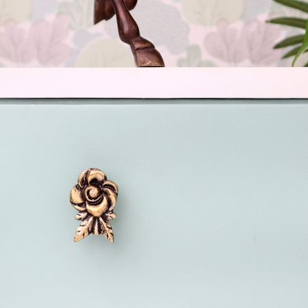 Antique Brass Rose Drawer Knob
