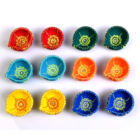 Decoreer Handmade Handicraft Home Décor Terracotta Zero Diya -set of 12