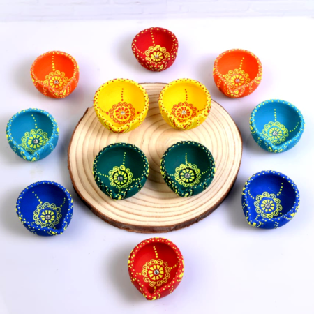 Decoreer Handmade Handicraft Home Décor Terracotta Zero Diya -set of 12