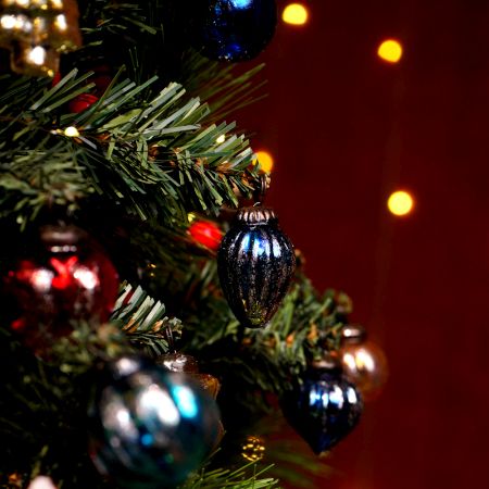 25 Pieces Handmade Multi-Coloured Distressed Glass Christmas Ornament