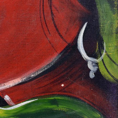Divine Faces with Lotus Acrylic on Canvas Painting