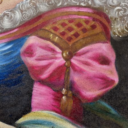Victorian Lady with Fan Acrylic on Canvas Painting