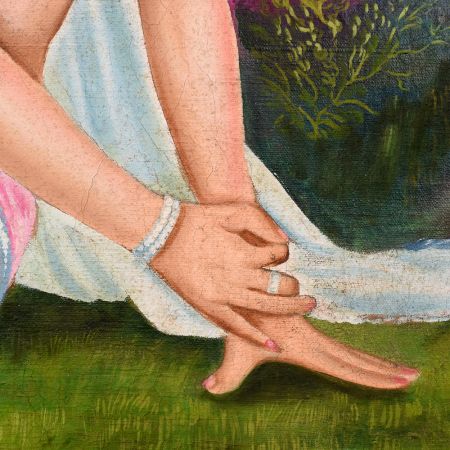 Ethereal Beauty in Forest Landscape Acrylic on Canvas Painting