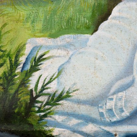 Ethereal Beauty in Forest Landscape Acrylic on Canvas Painting