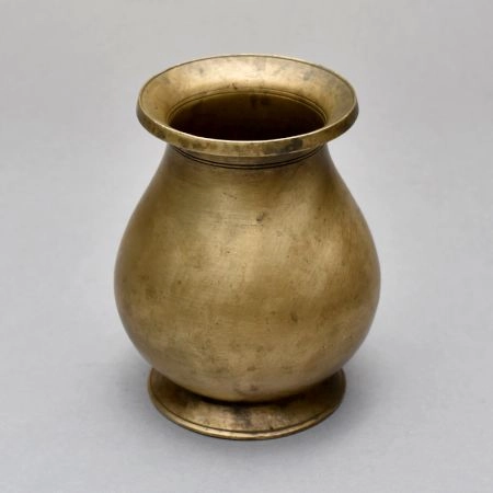 Indian Plain Brown Finish Holy Water Pot Made of Finest Brass