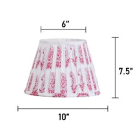 Red Paisley Block Print Pleated Empire Lampshade