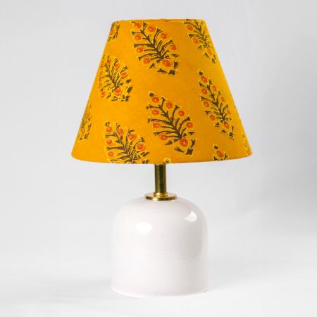 Mustard Kalamkari Cone Shade