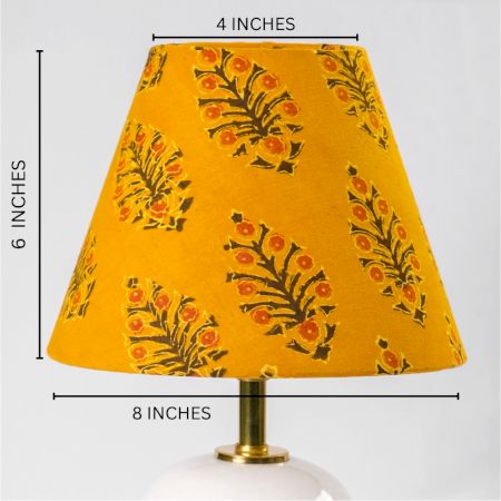 Mustard Kalamkari Cone Shade