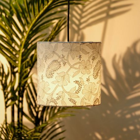 White Chikankari Pendant Lampshade