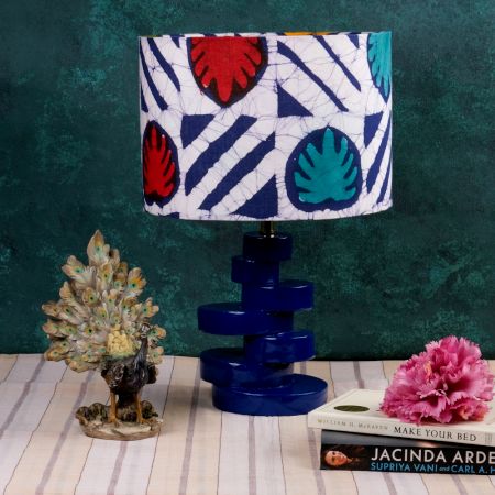 Multicolour Batik Print Drum Lampshade