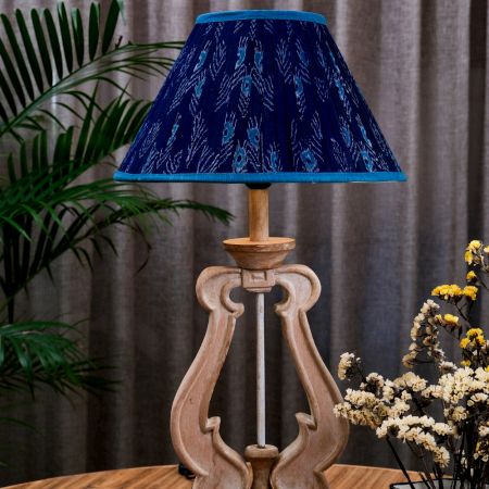 Plume Blue Ikat Pleated Empire Lampshade
