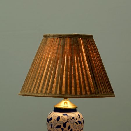Beige Silk Pleated Empire Lampshade- B22 Holder