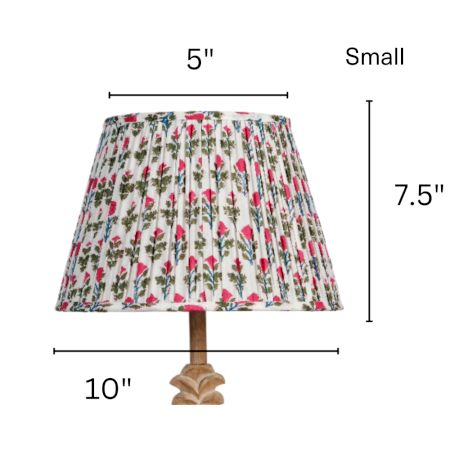 White Pink Block Print Empire Lampshade