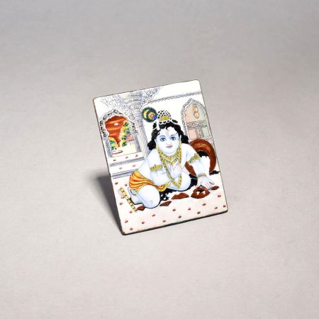 A Beautiful Painting of Little Baby Krishna Eating Butter