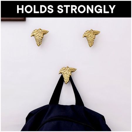 Golden Brass Grape Wall Hooks-3 Pieces