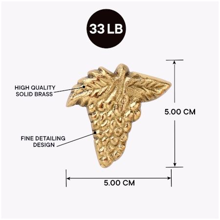 Golden Brass Grape Wall Hooks-3 Pieces
