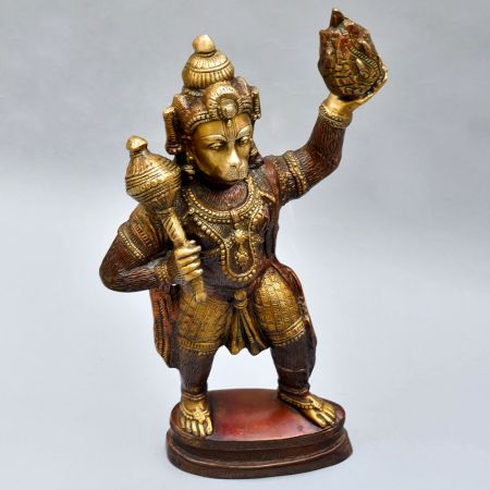 Lord Hanuman In Standing Pose Of Brass Material