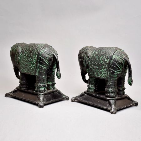Pair Of Beautiful Elephant Of Metal Material
