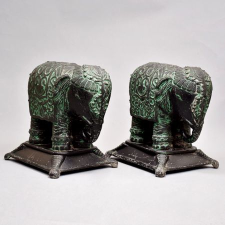 Pair Of Beautiful Elephant Of Metal Material
