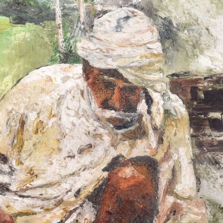 Vintage Oil Painting In Original Wooden Work With Beautiful Art