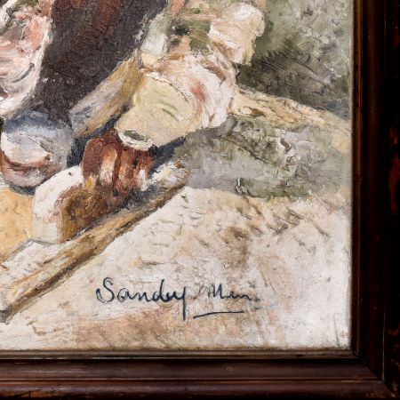 Vintage Oil Painting In Original Wooden Work With Beautiful Art