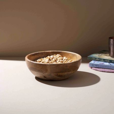 Rustic Round Wooden Bowl