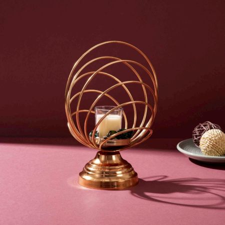 Copper Orb Candle Cradle