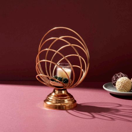 Copper Orb Candle Cradle