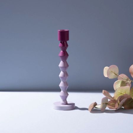 Ombre Prism Aluminum Candle Stands Set of 2