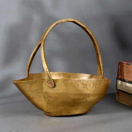 Vintage Brass Copper Serving Pot Traditional Handcrafted Water Vessel for Temple