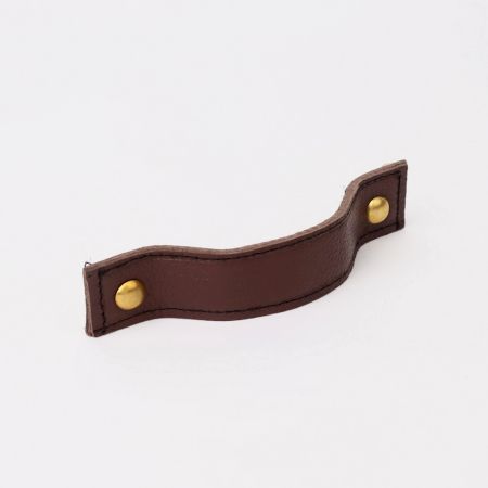 Handmade Brown Leather Drawer Pull Door Handle
