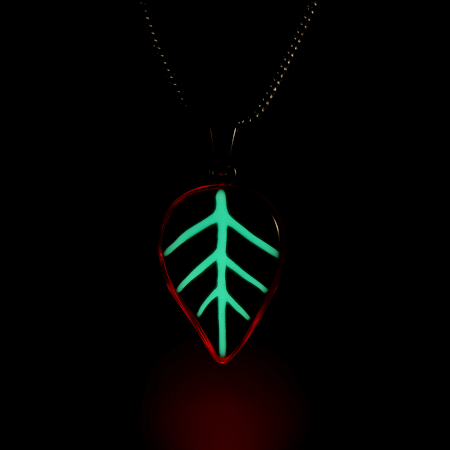 Grasul Handcrafted Night Glow Leaf Pendant