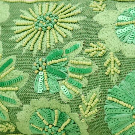 Meadow Bloom Hand-Beaded Embroidered Pouch